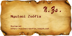 Nyulasi Zsófia névjegykártya